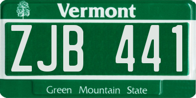 VT license plate ZJB441