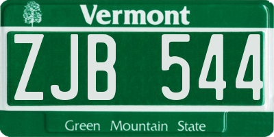 VT license plate ZJB544