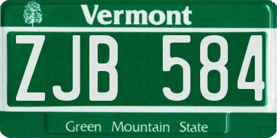 VT license plate ZJB584
