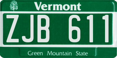 VT license plate ZJB611