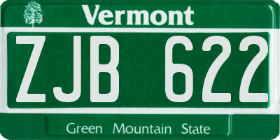 VT license plate ZJB622