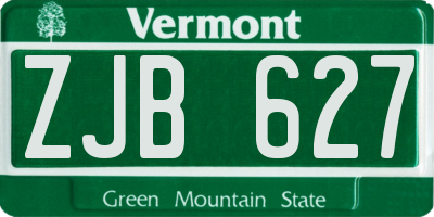 VT license plate ZJB627