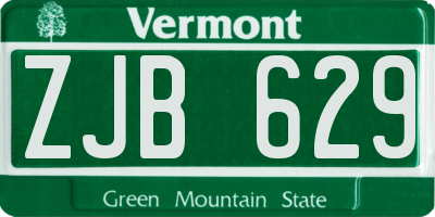 VT license plate ZJB629