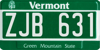 VT license plate ZJB631