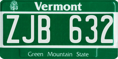 VT license plate ZJB632