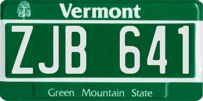 VT license plate ZJB641