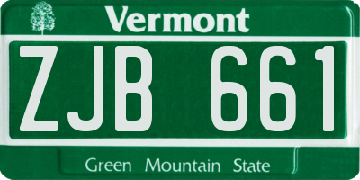 VT license plate ZJB661