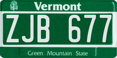 VT license plate ZJB677