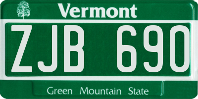 VT license plate ZJB690