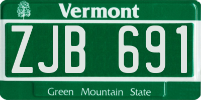 VT license plate ZJB691
