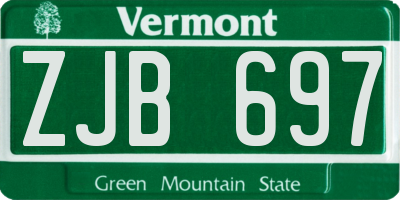VT license plate ZJB697