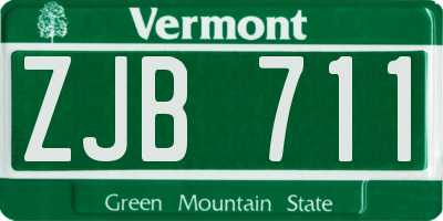 VT license plate ZJB711