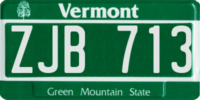 VT license plate ZJB713