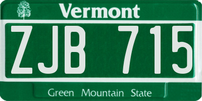 VT license plate ZJB715