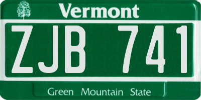 VT license plate ZJB741