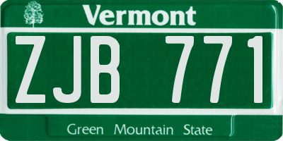 VT license plate ZJB771