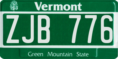 VT license plate ZJB776