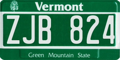 VT license plate ZJB824