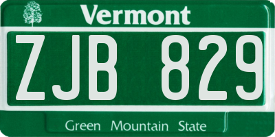 VT license plate ZJB829