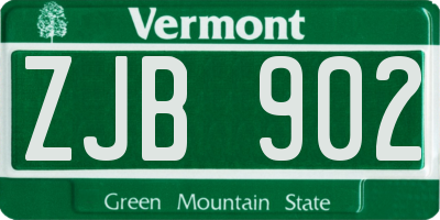 VT license plate ZJB902