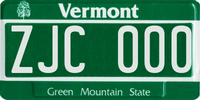 VT license plate ZJC000