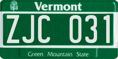 VT license plate ZJC031