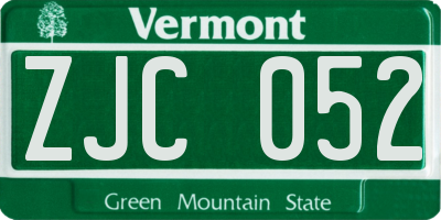 VT license plate ZJC052