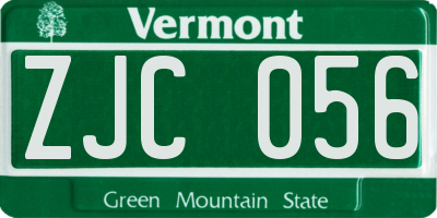 VT license plate ZJC056