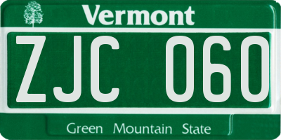 VT license plate ZJC060