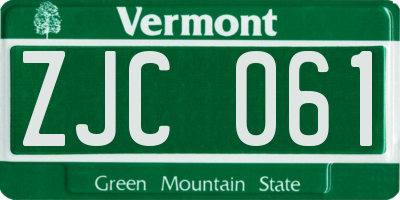 VT license plate ZJC061