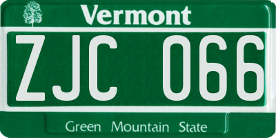 VT license plate ZJC066