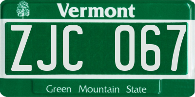 VT license plate ZJC067
