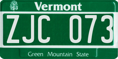 VT license plate ZJC073