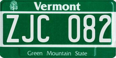 VT license plate ZJC082