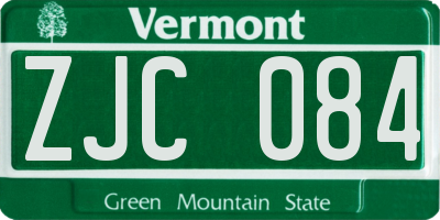 VT license plate ZJC084