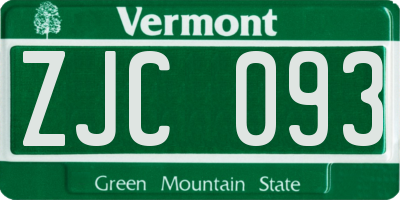 VT license plate ZJC093
