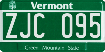 VT license plate ZJC095