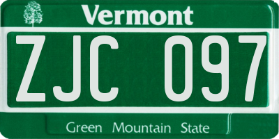 VT license plate ZJC097