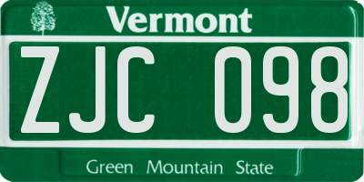 VT license plate ZJC098