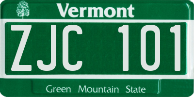 VT license plate ZJC101