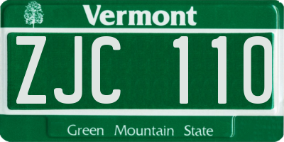 VT license plate ZJC110