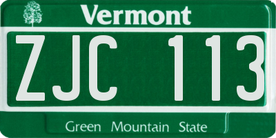 VT license plate ZJC113