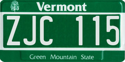 VT license plate ZJC115
