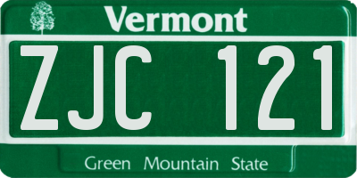 VT license plate ZJC121