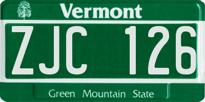 VT license plate ZJC126