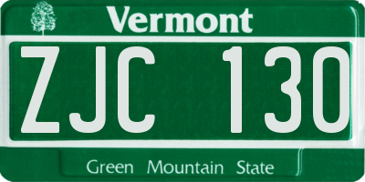VT license plate ZJC130
