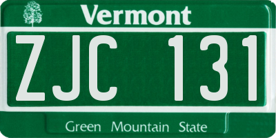 VT license plate ZJC131