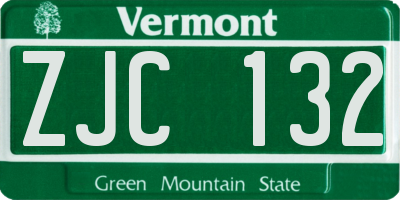 VT license plate ZJC132