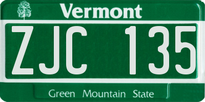 VT license plate ZJC135