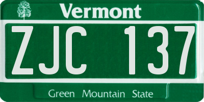 VT license plate ZJC137